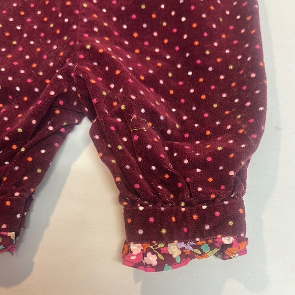 Gymboree - red polka dot velour Jumpsuit with Playful Ruffles and bows - Picture 5 of 6
